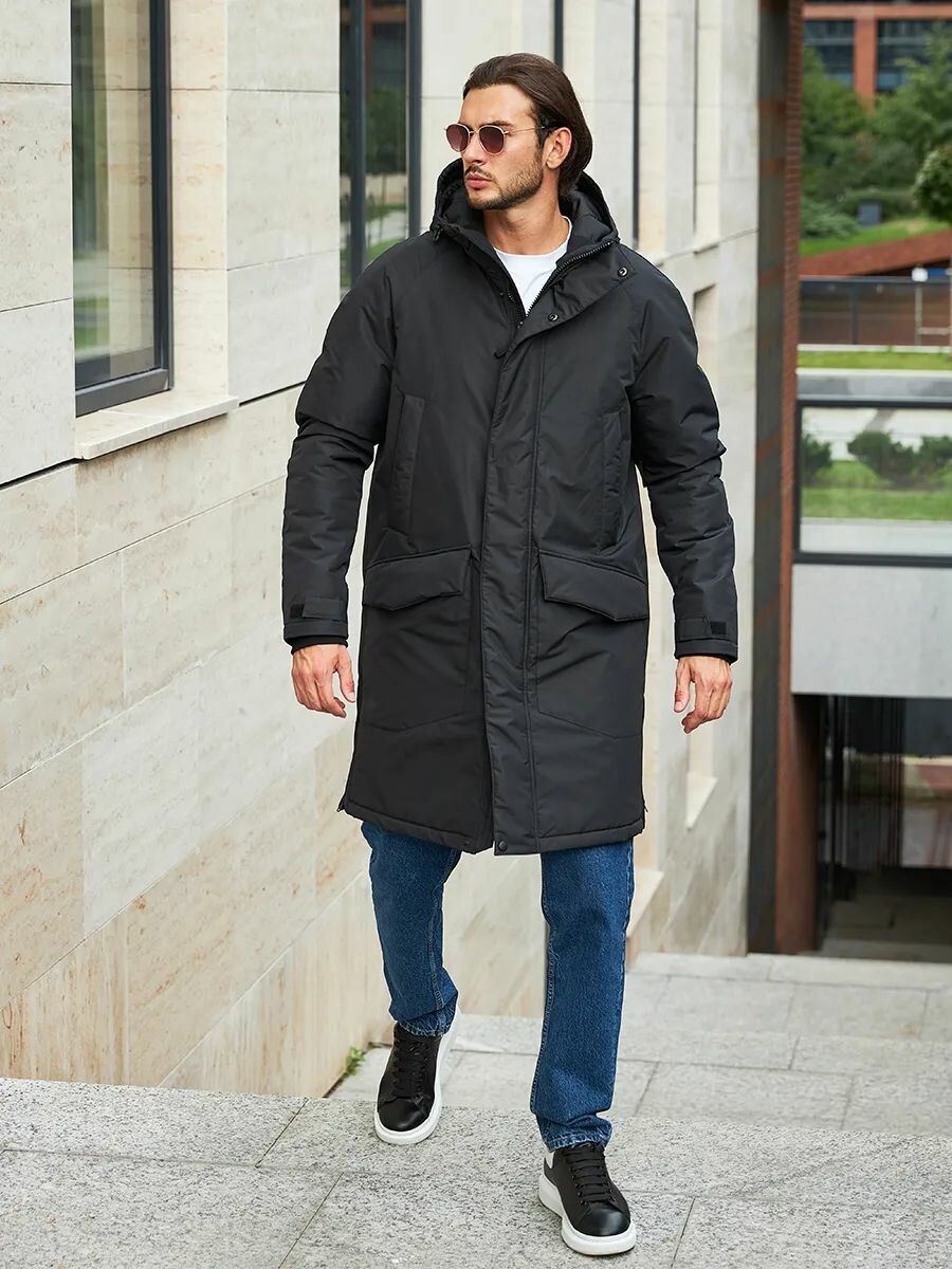 Парка Бисер Осень-зима 2025 размер 112-116/170-176 черный