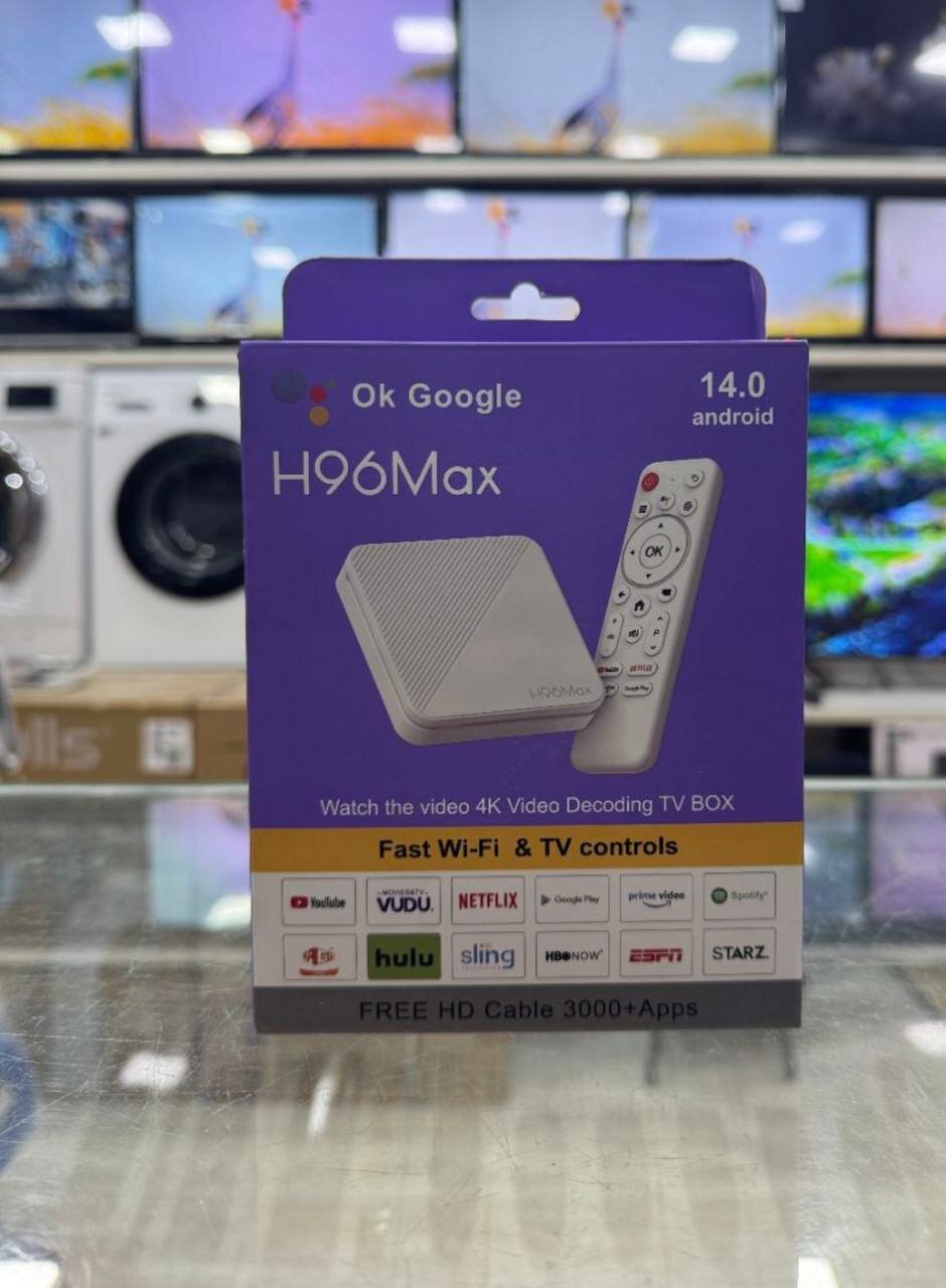 Смарт-ТВ-приставка H96MAX TV BOX, Android 14, 4K, Wi-Fi, черный