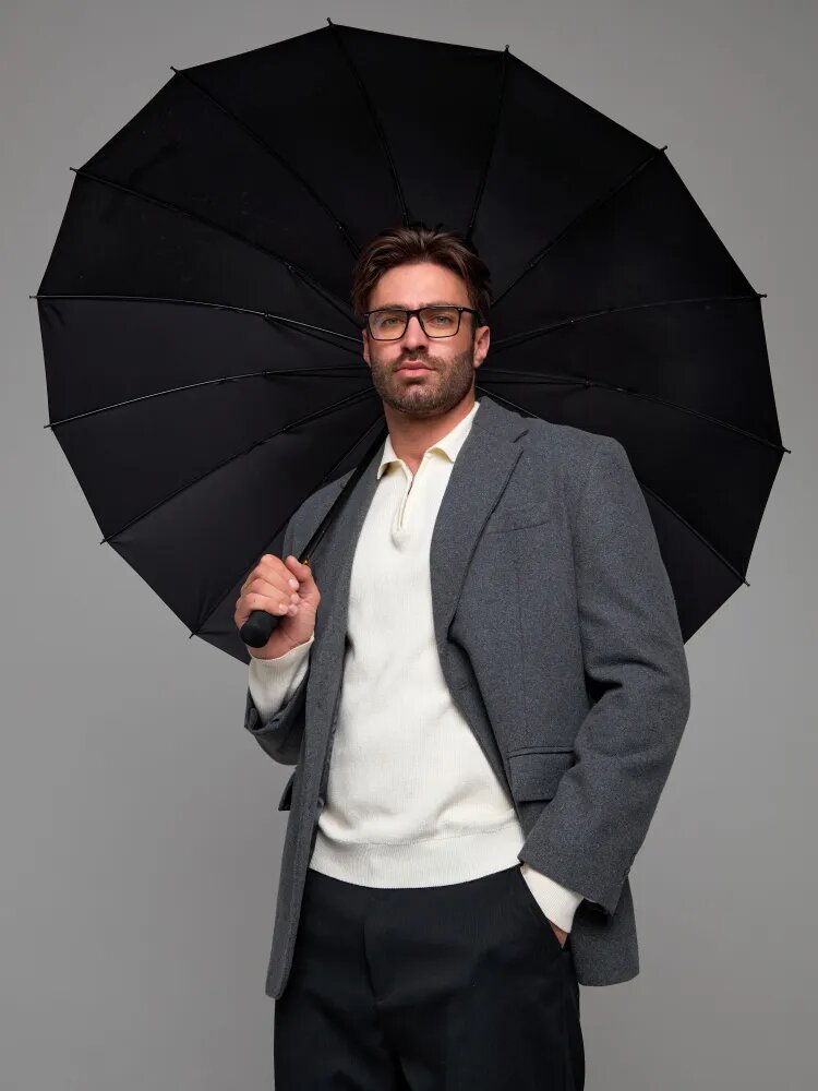 Зонт-трость , черный — фото 1