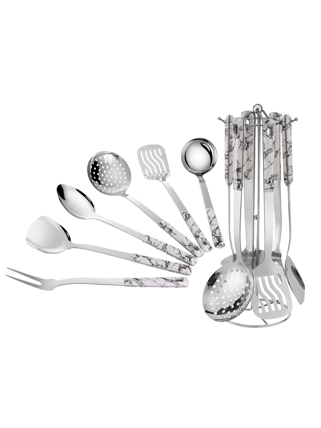 Набор кухонных инструментов, из нержавеющей стали - 7 предметов HausRoland HR901-1 - Белый
