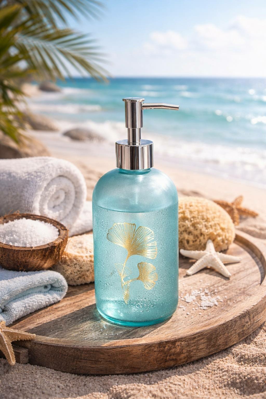 Дозатор стеклянный для антисептика, гигиенический блок, 350мл — фото 1