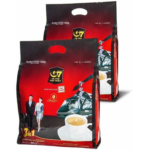 Растворимый кофе Trung Nguyen G7 3 в 1 в пакетах (50 шт. по 16 г), 2 упаковки по 800 г