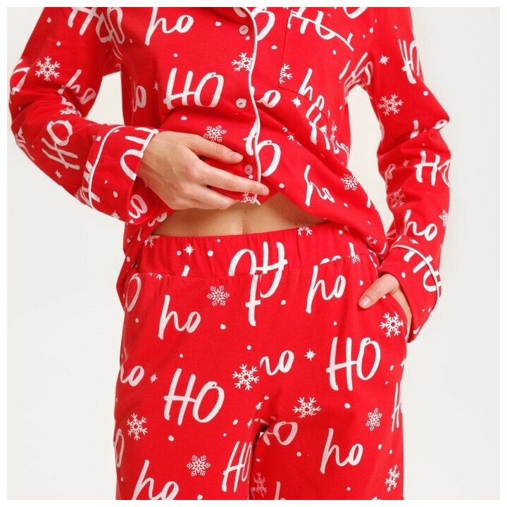 Пижама новогодняя женская (рубашка и брюки) KAFTAN ХоХо, размер 40-42 - фотография № 10