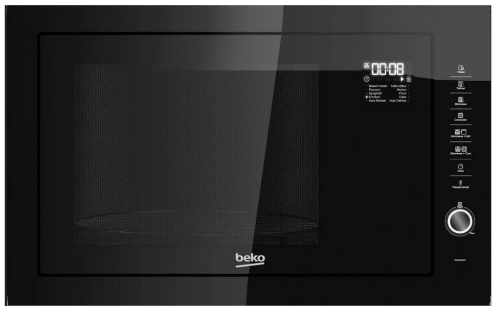 Микроволновая печь встраиваемая Beko MGB 25333 BG, черный