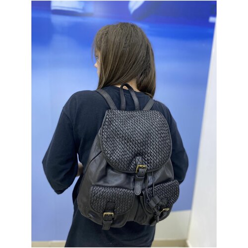 Рюкзак ведро , фактура гладкая, черный модный молодежный женский рюкзак в консервативном стиле школьная сумка для студенток и девушек большой вместительный рюкзак
