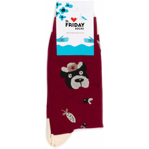Носки St. Friday, размер 38-41, бордовый, черный, коричневый