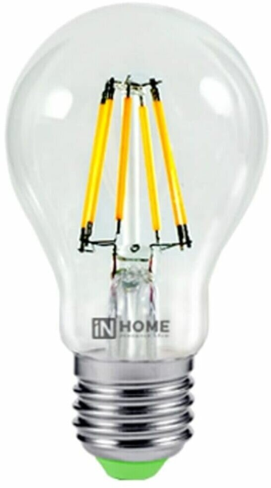 Светодиодная лампа In Home LED-A60-deco 5Вт 230В Е27 4000К 450Лм прозрачная 4690612008035 - фотография № 2