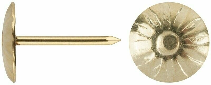 фото Гвозди мебельные латунированные 10,5 мм, большая головка 1000 шт