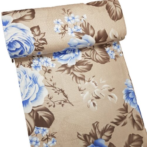 Ткань для шитья. Хлопок 100%. Ранфорс. Голубые цветы на бежевом. Производитель Турция 240*200