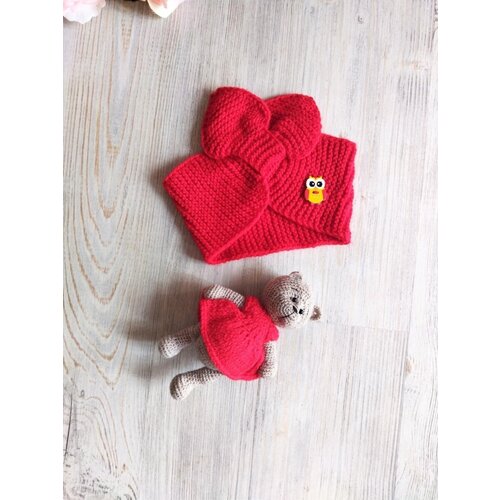 комплект на выписку лялямода мишка с погремушкой Комплект одежды ItsMe, размер 45-62, красный