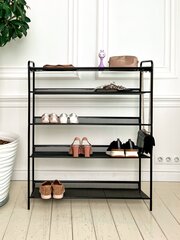Обувница ЗМИ, Этажерка для обуви 5-и полочная "Женева 35", 16 пар обуви, 87х27х106 см, цвет черный