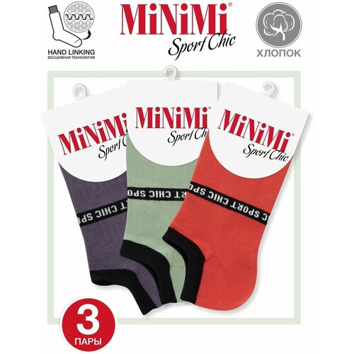 Носки MiNiMi, 3 пары, размер 39-41 (25-27), мультиколор носки женские х б minimi sport chic 4300 размер 39 41 grigio серый