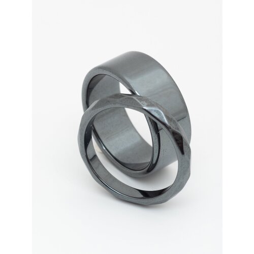 Набор колец ЖемАрт, гематит, черный