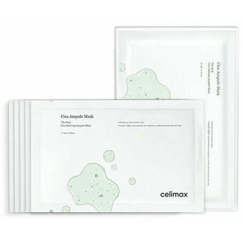 Celimax Набор масок тканевых успокаивающих для лица с центеллой - Cica calming ampoule mask,27мл*5шт