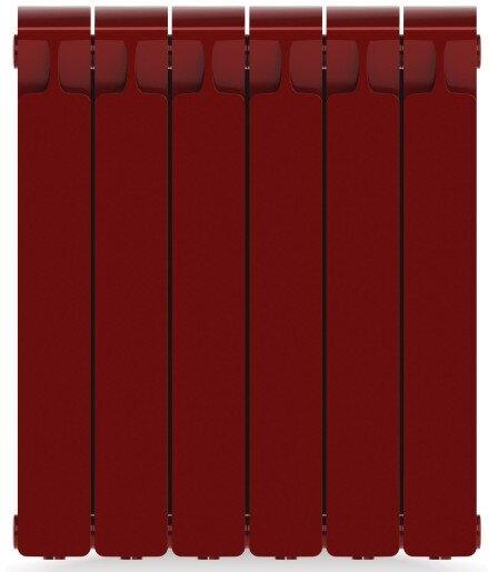Радиатор биметаллический Rifar Monolit 500 6 секций, бордо - фото №8