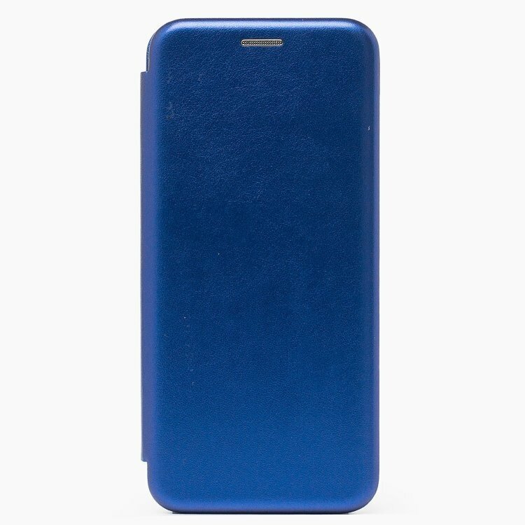 Чехол книжка кожа синий для Samsung Galaxy A12 / A125 / M12 с подставкой , магнитным замком и отделением для карт / самсунг а12 / самсунг м12