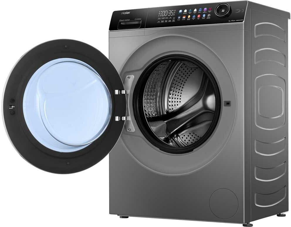 Изображение Стиральная машина Haier HW80-B14279S серая на 8 кг, отжим 1400 об/мин, инверторный двигатель