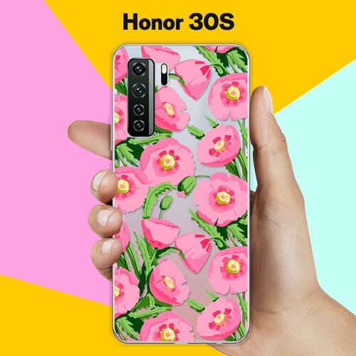 Силиконовый чехол Узор из цветов на Honor 30s силиконовый чехол узор из цветов на honor 7c