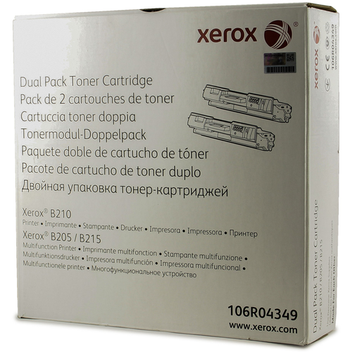 Тонер-картридж Xerox 106R04349 черный x2упак. (6000стр.) для Xerox B205/210/215 картридж лазерный xerox 106r04349 черный x2упак 6000стр для xerox b205 210 215