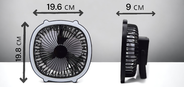 Настольный вентилятор электрический со светом, черный/ Вентилятор для дома,улицы,дачи - фотография № 2