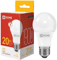 Лампа светодиодная LED-A60-VC 20Вт 230В Е27 3000К 1900 Лм IN HOME, 2 штуки