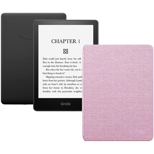 Электронная книга Amazon Kindle PaperWhite 2021 16Gb black Ad-Supported с фирменной обложкой