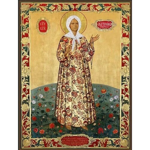 Икона святая блаженная Матрона Московская на дереве