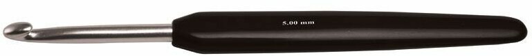 Крючок для вязания с эргономичной ручкой "Basix Aluminum" 2мм, алюминий, серебристый/черный, KnitPro, арт.30811