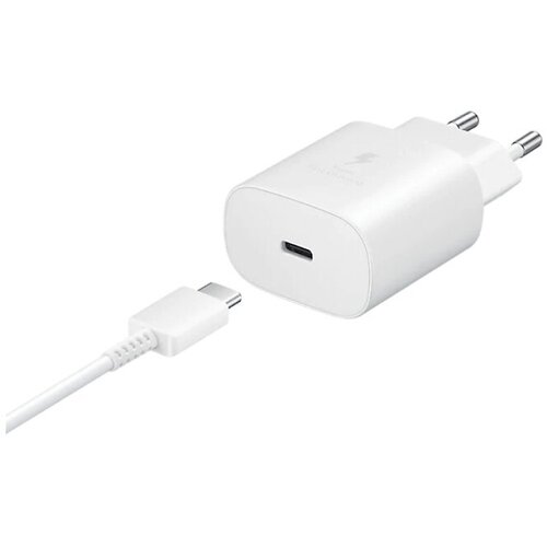 Сетевое зарядное устройство Samsung EP-TA800, 25 Вт, USB-C to USB-C cable original samsung 25w super fast charge wall charger ep ta800 for samsung galaxy note10 note10 plus s10plus s10 a90 a91 a80 25w