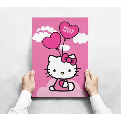 Плакат Hello Kitty формата А1 (60х80 см) без рамы плакат лисёнок формата а1 60х80 см c черной рамкой