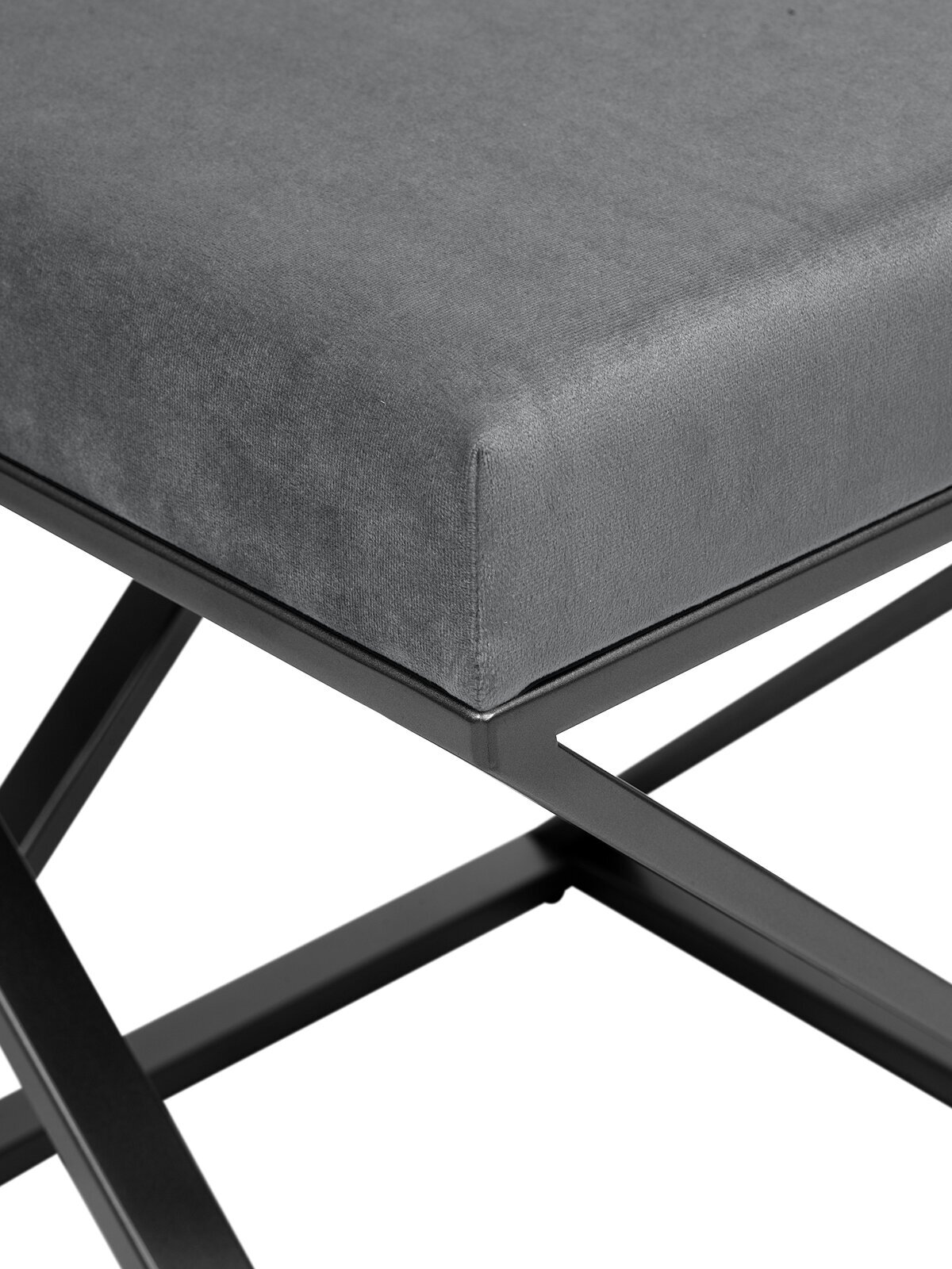 Пуф GreenWeen Chelsea Mouse Grey, велюр, черный, 40 см x 40 см х 45 см — фото 1