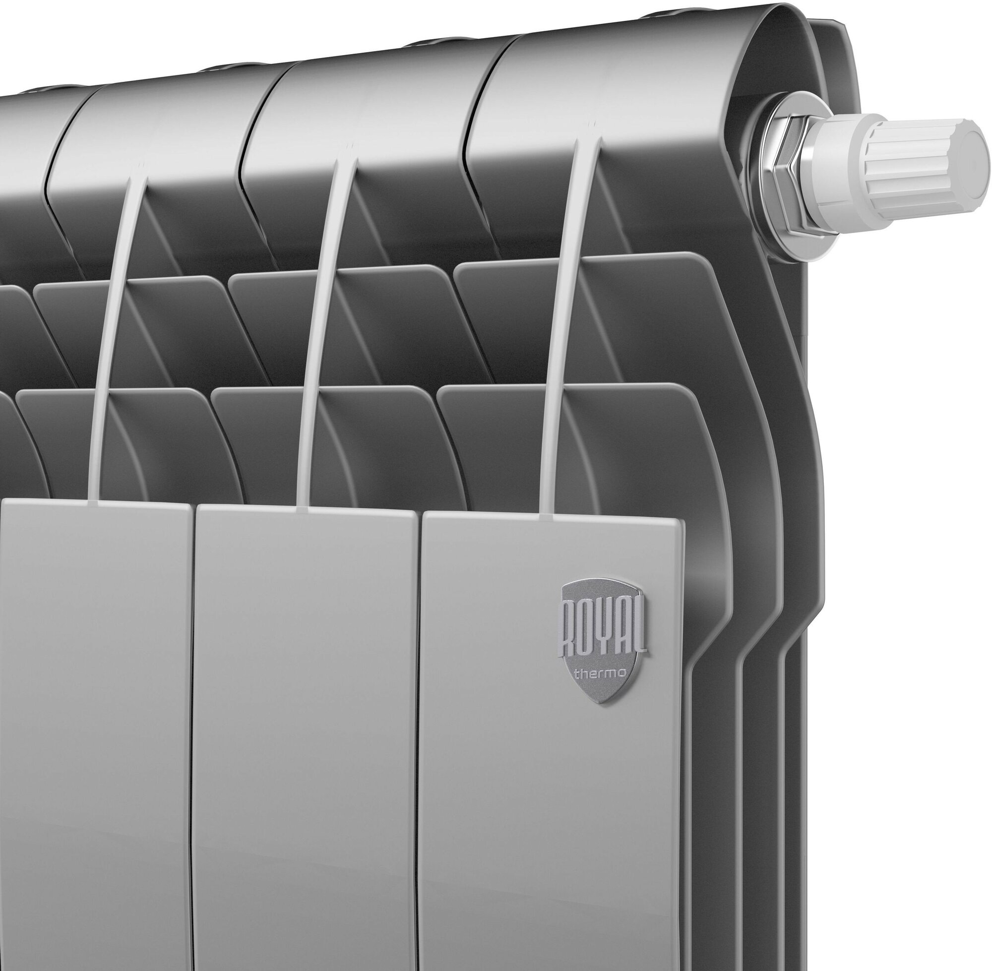 Радиатор биметаллический Royal Thermo BiLiner 350 Silver Satin VR, 8 секций - фото №2