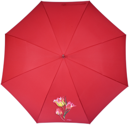 Зонт-трость Airton, полуавтомат, купол 104 см, 8 спиц, система «антиветер», для женщин, красный