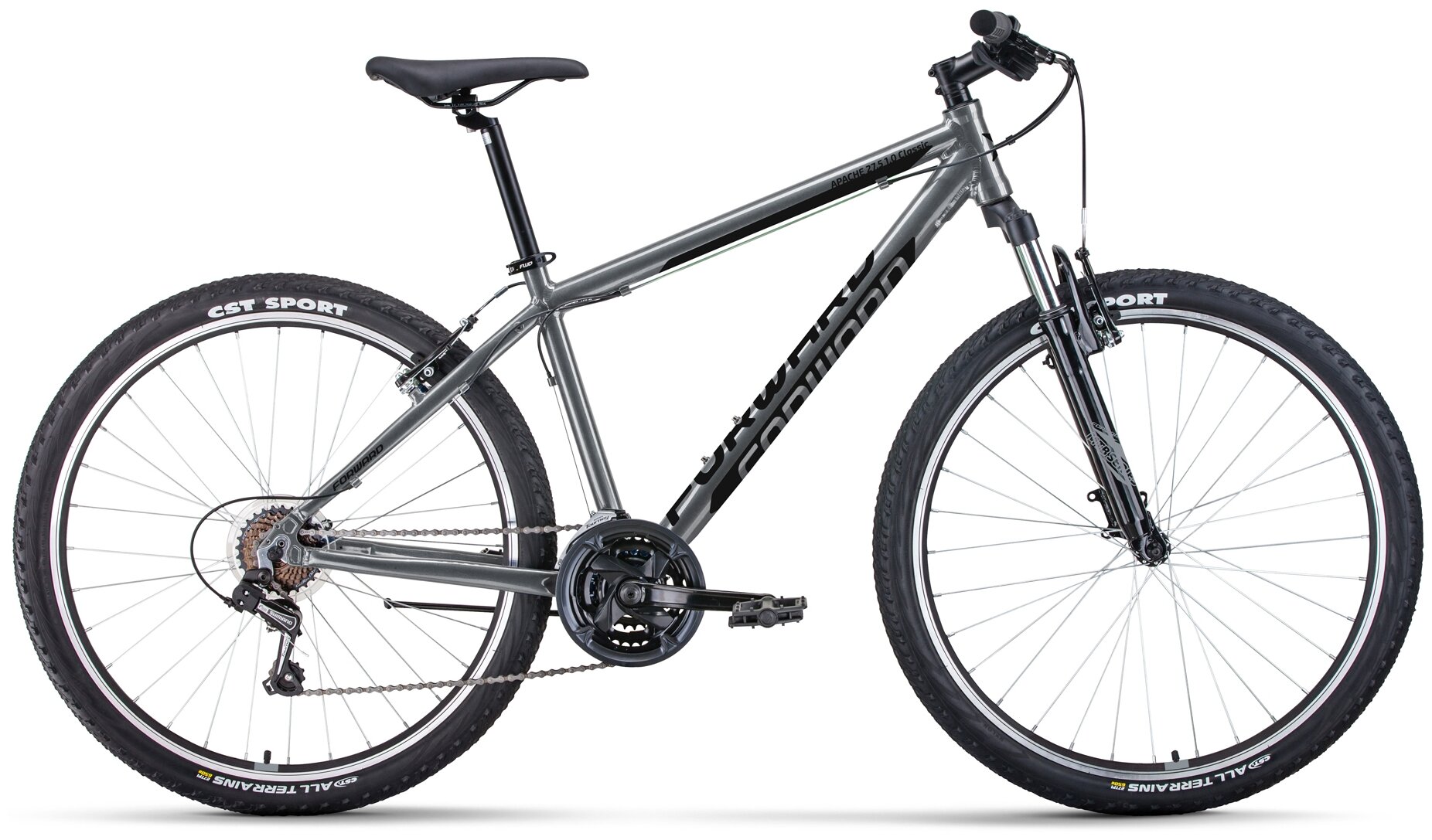 Горный (MTB) велосипед FORWARD Apache 27,5 1.0 Classic (2022) серый/черный 17" (требует финальной сборки)