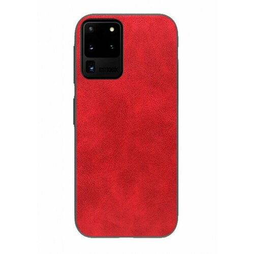 Силиконовая задняя накладка из эко-кожи для Samsung S20 Ultra, красный