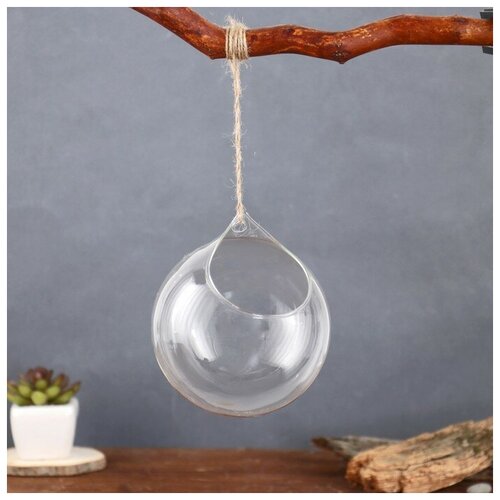 Флорариум Шар капля с верёвкой 12х12х13 см 1068₽