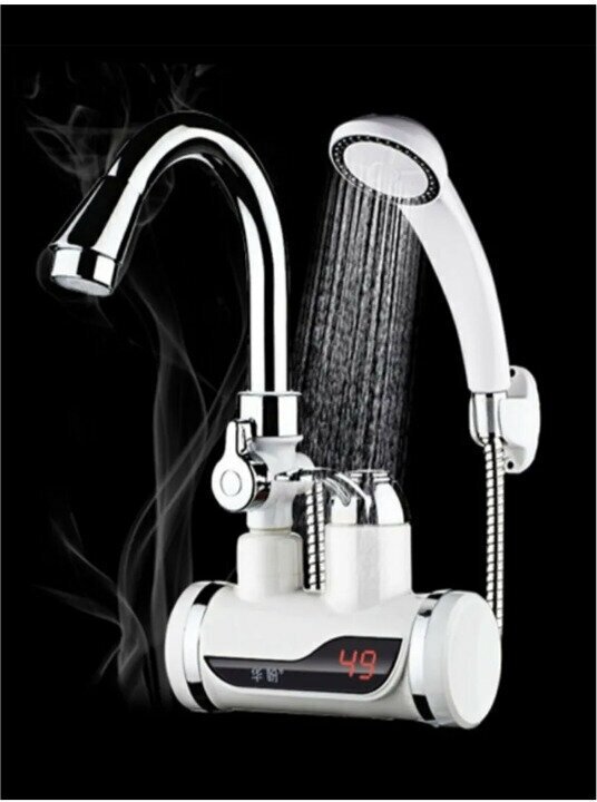 Проточный электрический водонагреватель-кран, с душем - фотография № 10