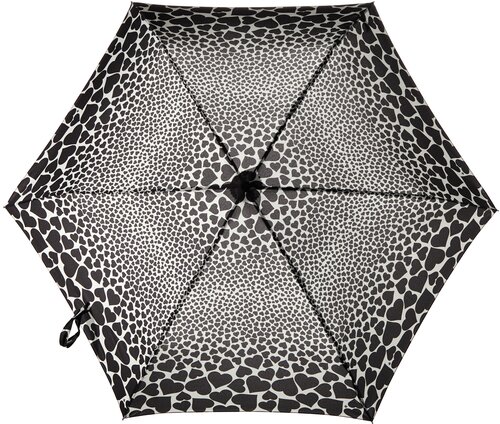 Зонт FULTON, механика, 3 сложения, купол 95 см, 6 спиц, чехол в комплекте, для женщин, белый, черный