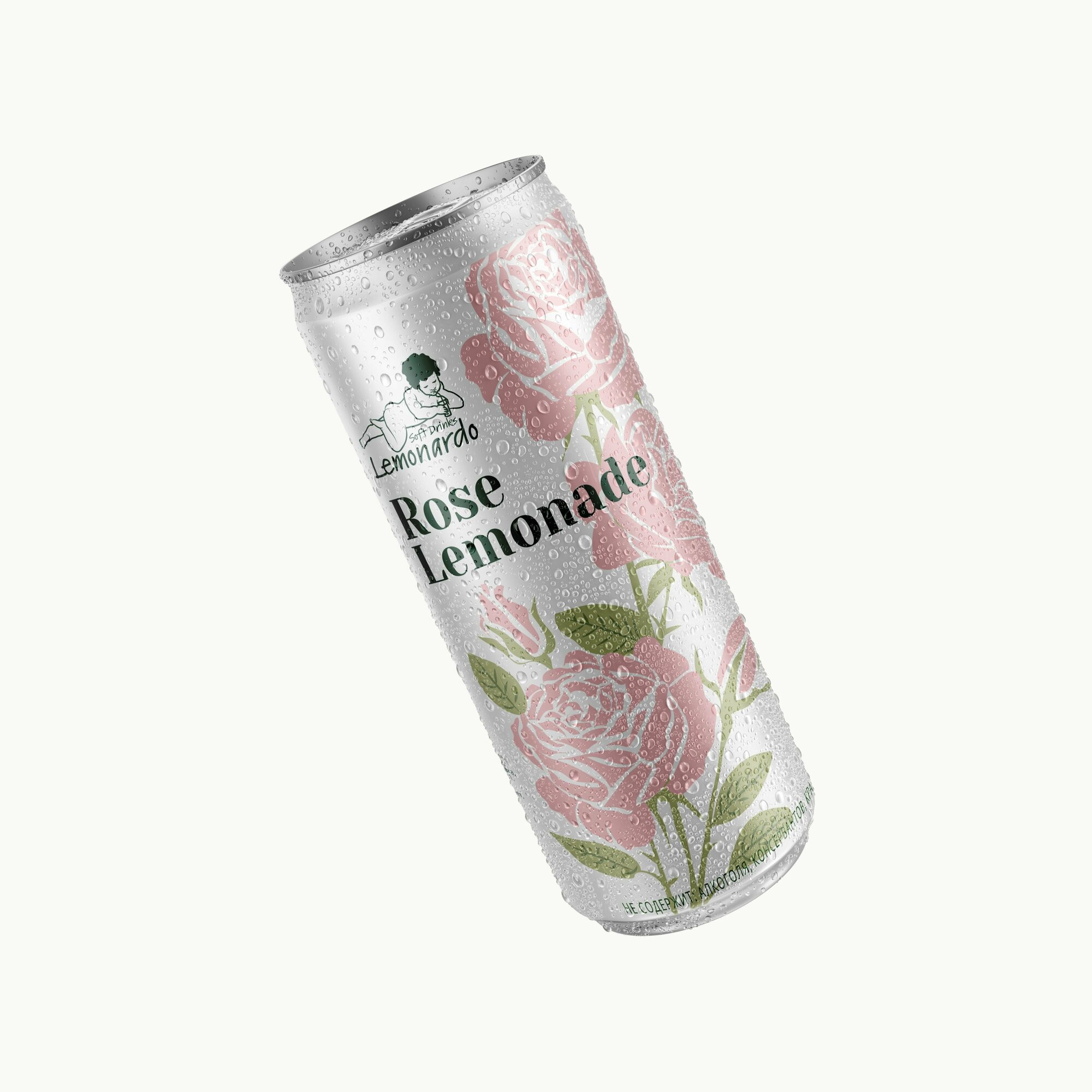 Напиток газированный Розовый лимонад без сахара / Lemonardo Rose Lemonade, алюминиевая банка 330мл