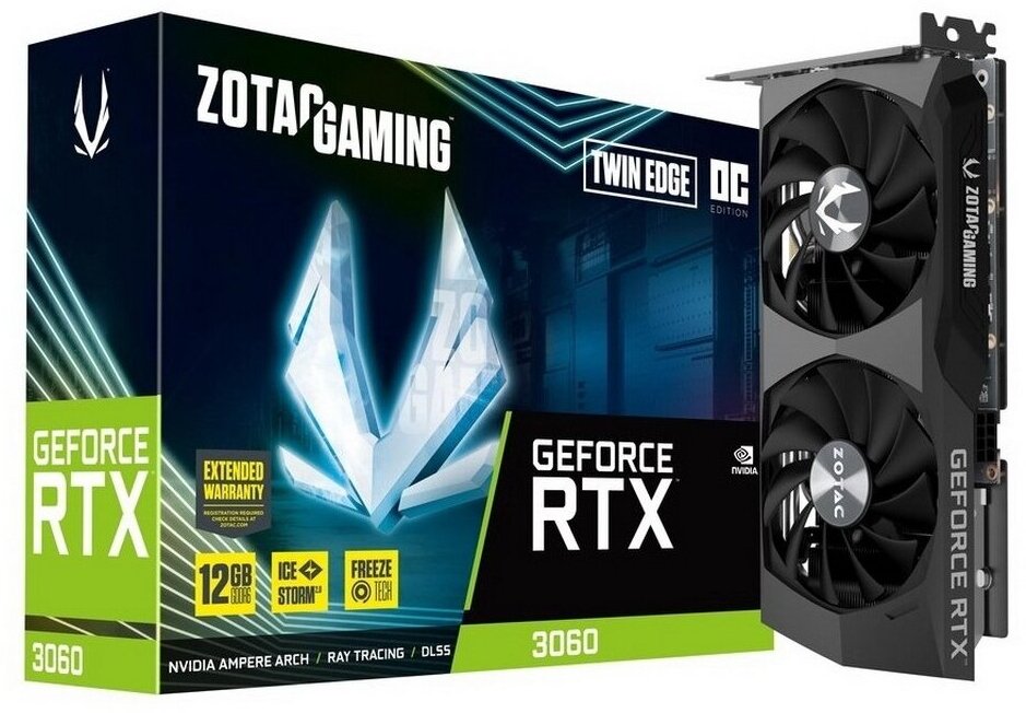 Видеокарта 12 Gb Zotac GeForce RTX3060 Twin Edge OC (ZT-A30600H-10M)