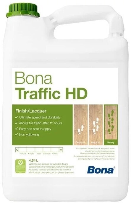 Bona Лак полиуретановый Bona Traffic HD 2K модифицированный на водной основе 4,95 л Бесцветный матовый