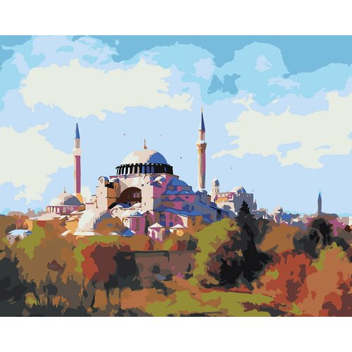 Картина по номерам ЖПН Мечеть в Стамбуле, Раскраска 40x50 см, Мечеть картина по номерам жпн мечеть в лунном свете раскраска 40x50 см мечеть