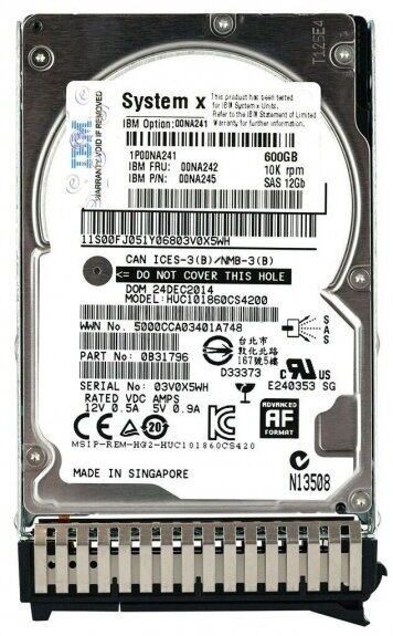 Жесткий диск Lenovo 00NA241 600Gb 10520 SAS 2,5" HDD