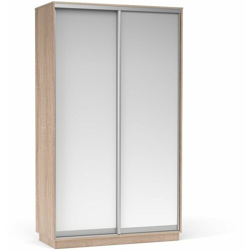 Шкаф-купе для одежды Тетрис с двумя зеркалами, с полками и штангой, 140х60х240, Сонома