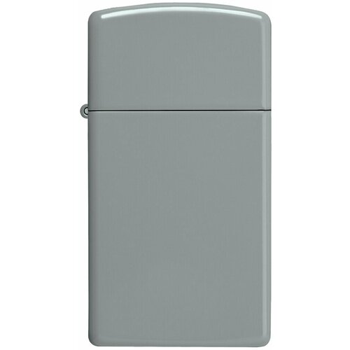 Зажигалка ZIPPO Slim с покрытием Flat Grey, латунь/сталь, серая, глянцевая, 29x10x60 мм