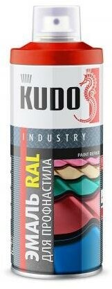Краска универсальная RAL 3005 для металлочерепицы винно-красный KUDO 520 мл, KU03005R KUDO KU-03005-R