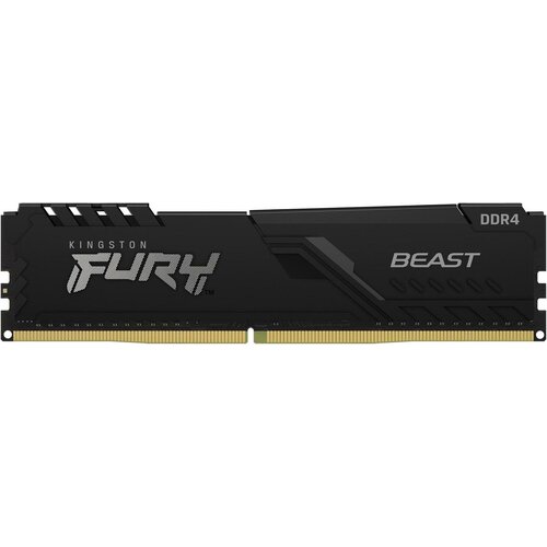 Оперативная память для компьютера Kingston Fury Beast Black DIMM 8Gb DDR4 3733 MHz KF437C19BB/8 оперативная память kingston 32 gb dimm ddr4 3200 mhz fury beast black gaming kf432c16bb1k2 32