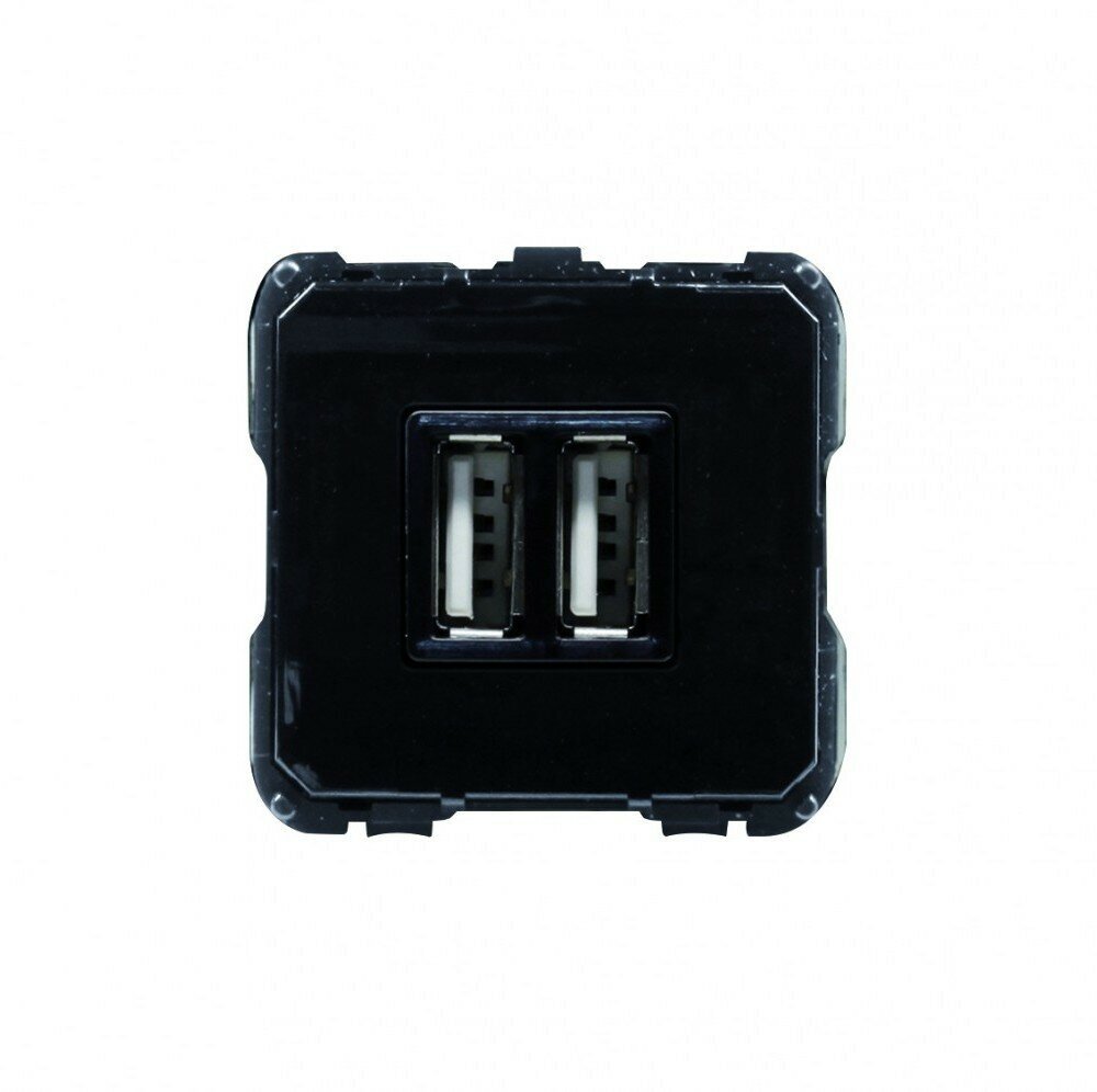 Niessen 2CLA818500A1001 Зарядное устройств USB (2хUSB. механизм, с/у, черный) ABB - фото №4