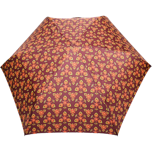 Зонт ZEST, механика, 3 сложения, купол 96 см., 6 спиц, чехол в комплекте, для женщин, оранжевый, бордовый