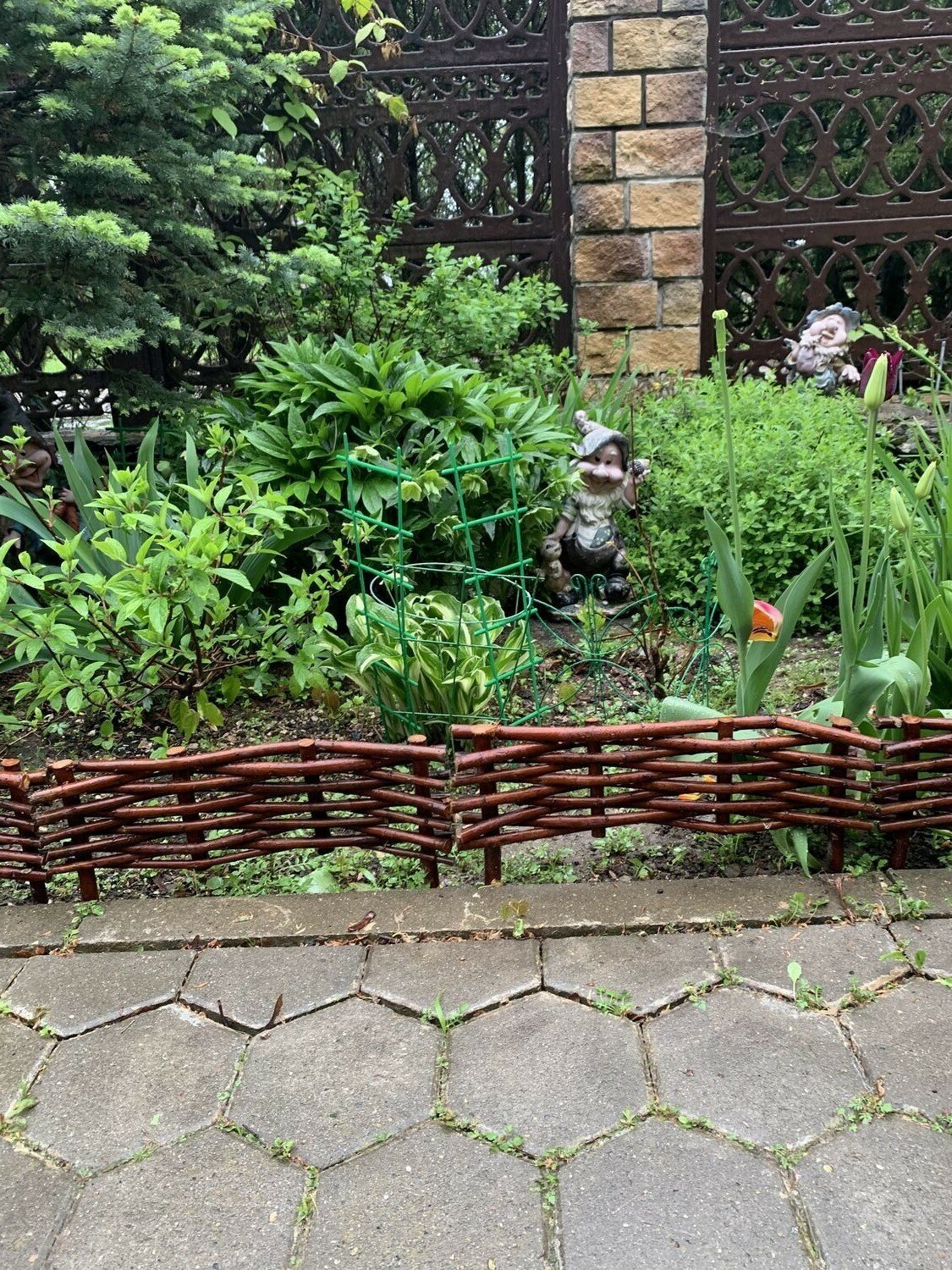 Заборчик декоративный плетеный из натуральной лозы, красно-коричневый 50 см. " Плетень1" - фотография № 3